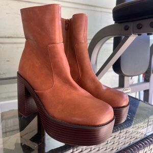 Madden Girl Brown Platform Heeled Boots
